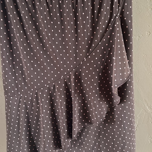 Cocoa brow with pink polka dots skirt BCBG Maxazria Sz Small - Picture 11 of 16